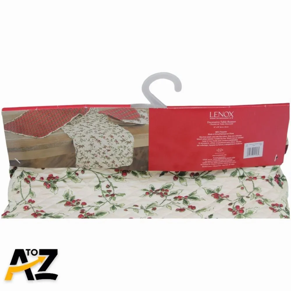 New Lenox Decorative Table Runner Christmas Holiday Tartan Quilt 14